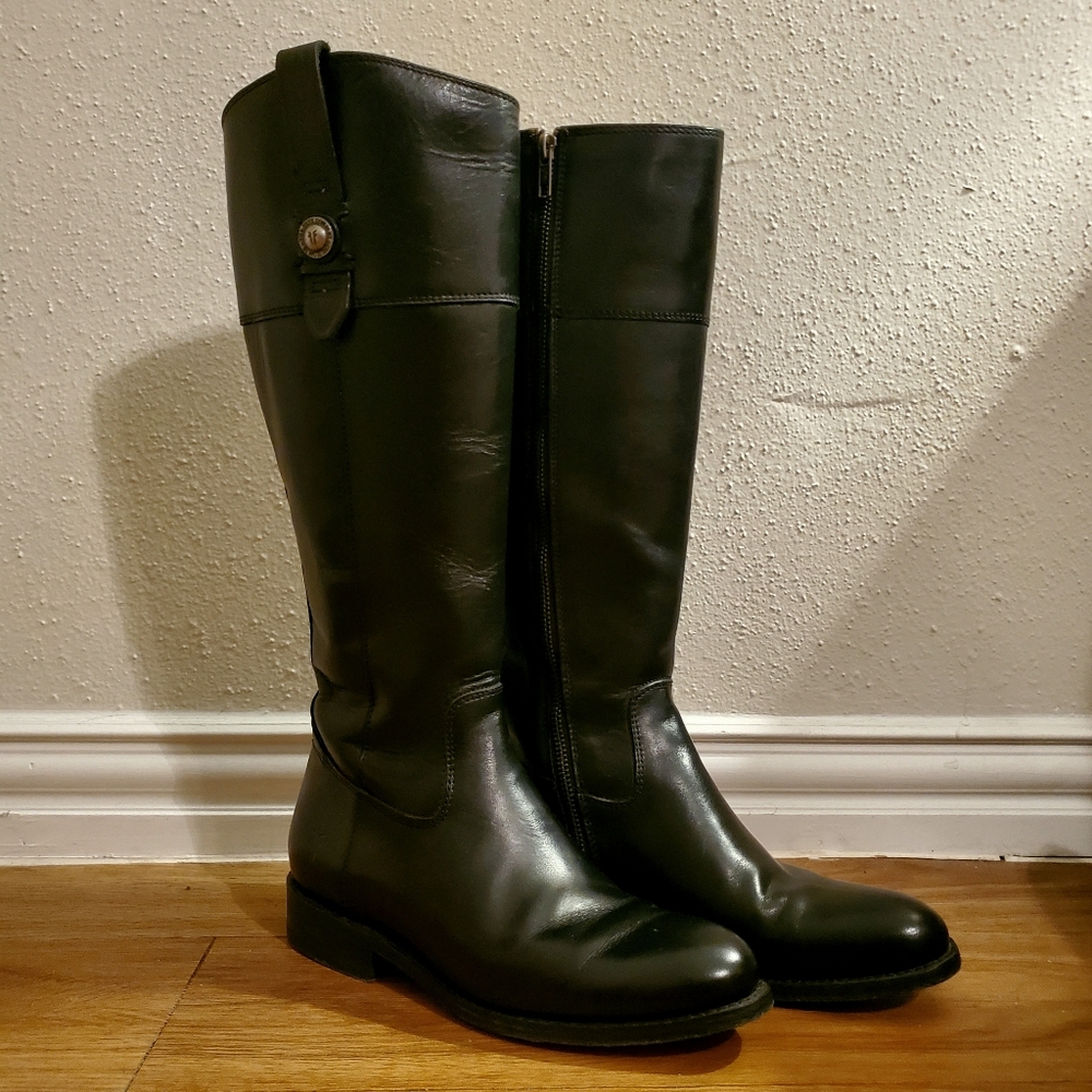 Frye Black Jayden Button Tall Knee High Boot 7.5